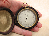 Rare high altitude pocket barometer with 18,000 feet altimeter, circa 1890.